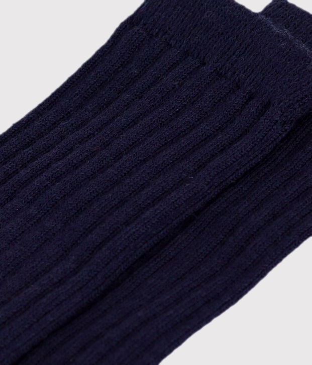 Babies' wool and cotton long socks. multicolor