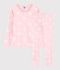 Girls' Snugfit Pink Heart Pattern Organic Cotton Pyjamas