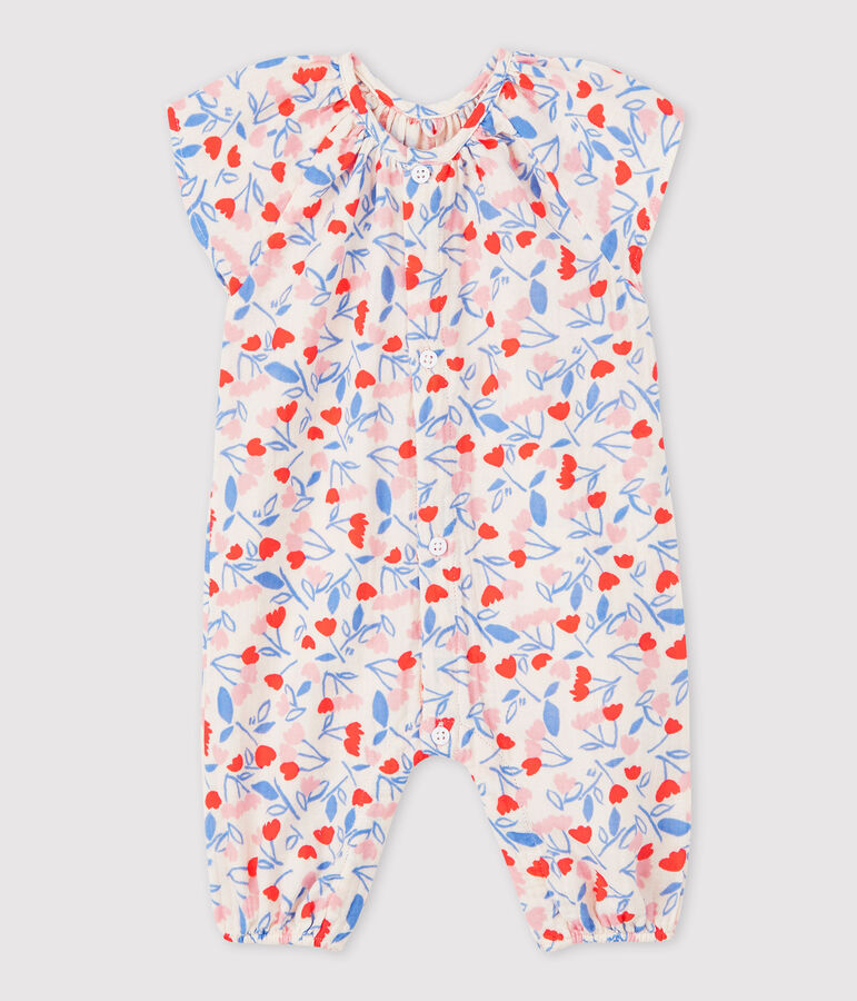 Baby Girls' Floral Organic Cotton Easy-Care Jumpsuit pink/multicolor