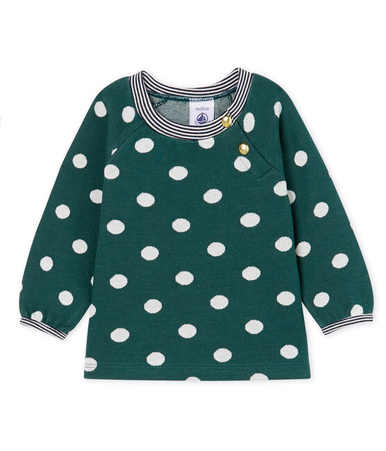 Baby Girls' Long-Sleeved Print Blouse SOUSBOIS green/MARSHMALLOW white