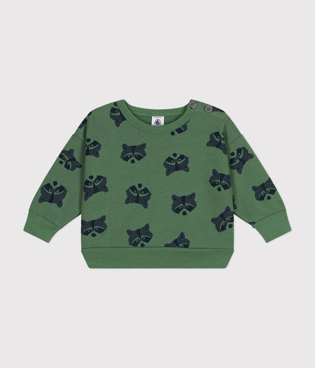 Babies' fleece sweatshirt green/multicolor