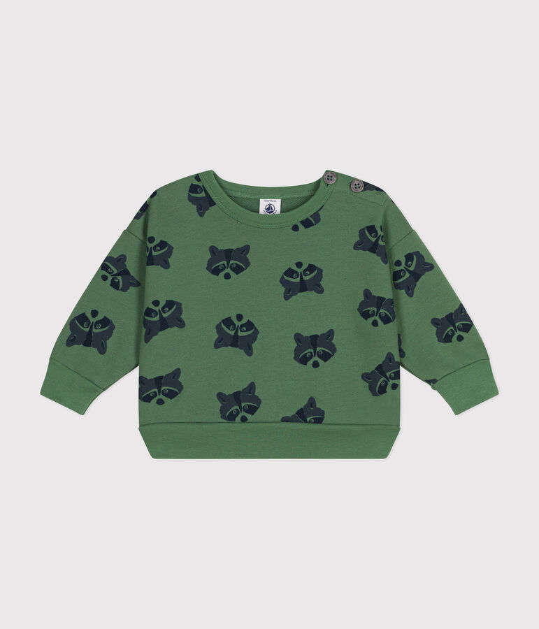 Babies' fleece sweatshirt green/multicolor