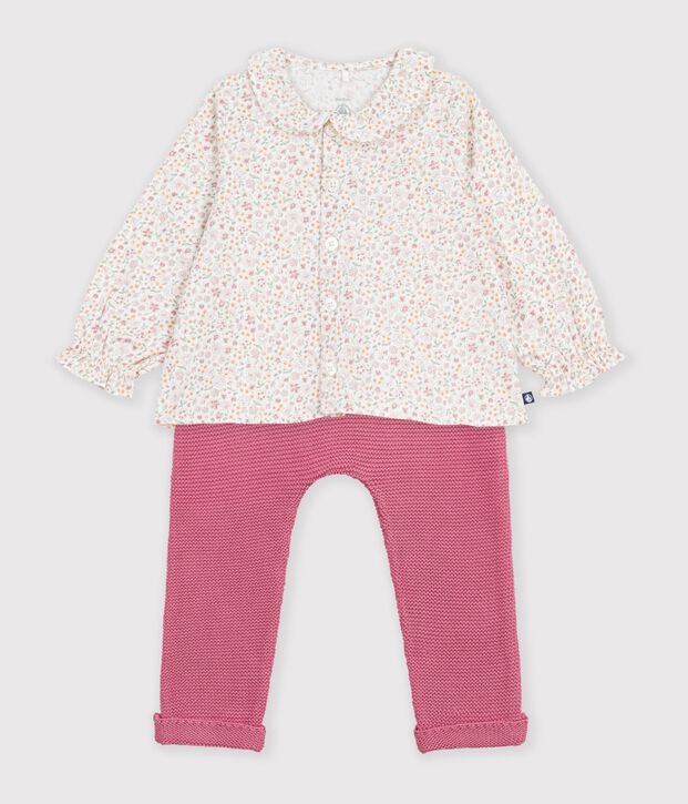 Baby outfit in cotton with a floral print multicolor