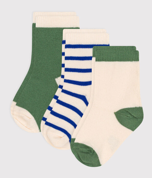 Pairs of babies' stripy cotton socks - 3-Pack multicolor