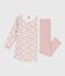 Children's floral print fleece nightdress and leggings JOLI pink/MULTICO white