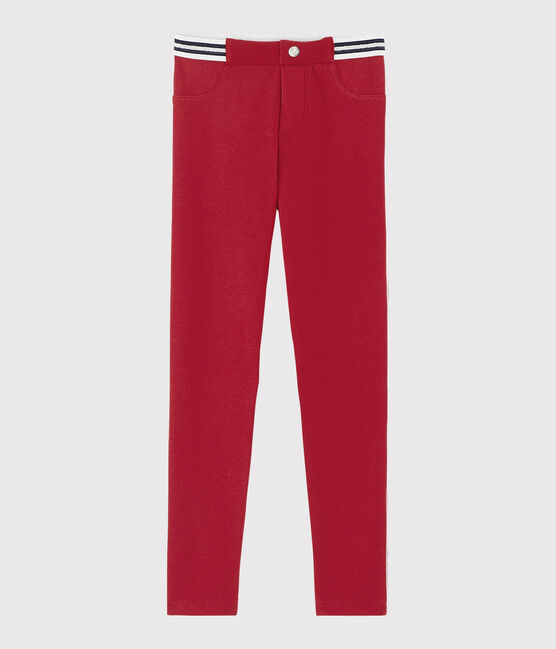 Girls' Cotton and Elastane Jeggings TERKUIT red