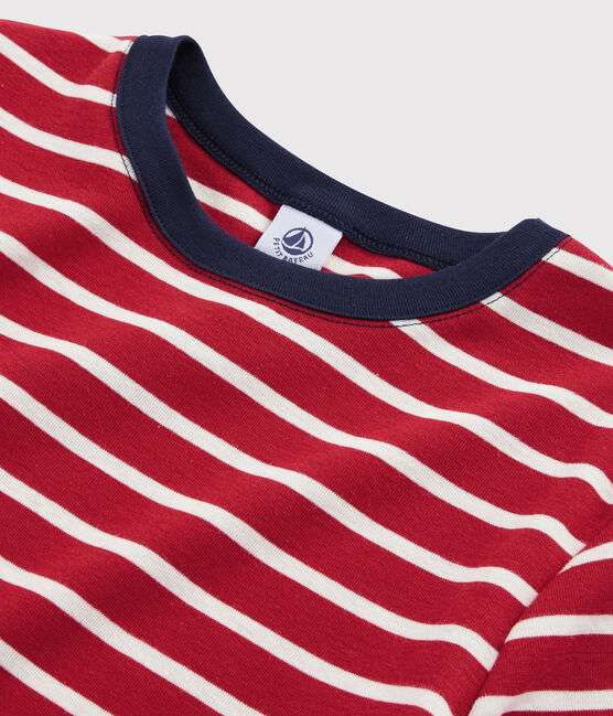 Women's iconic round neck T-shirt TERKUIT red/MARSHMALLOW white