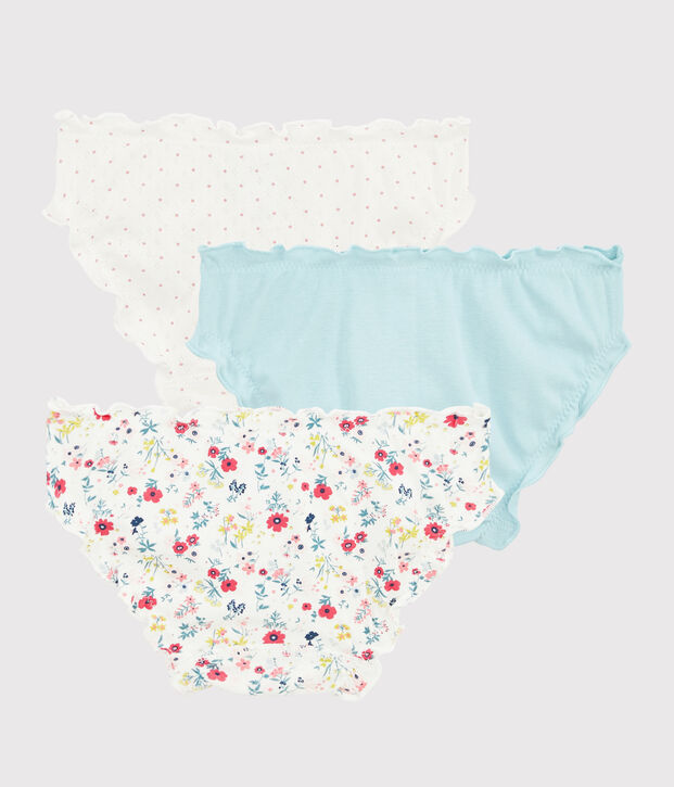 Girls' Floral Print Ruffled Knickers - 3-Piece Set multicolor
