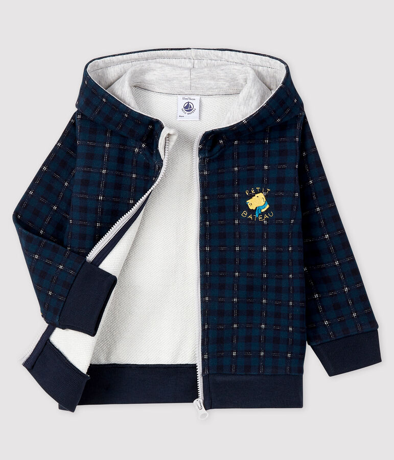 Baby boy's hooded sweatshirt SHADOW blue/MULTICO ecru