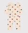 Babies' Footless Cotton Heart Pyjamas AVALANCHE white/MULTICO