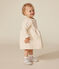 Babies' long-sleeved quilted tube knit dress Ecru