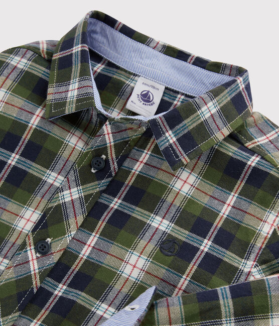 Boys' Checked Shirt SMOKING blue/MULTICO white