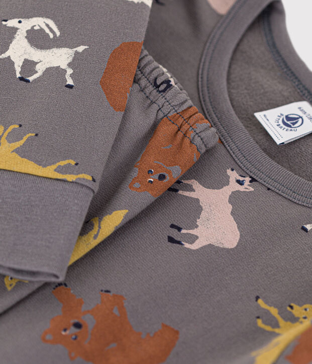 Children's Unisex Animal Fleece Pyjamas grey/multicolor