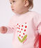 Baby cotton hooded sweatshirt with patterns BARELY pink