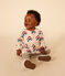 Babies' Long-Sleeved Fleece Dress AVALANCHE white/MULTICO