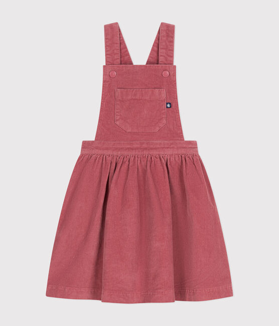 Girls' corduroy dungaree dress ROSEWOOD pink