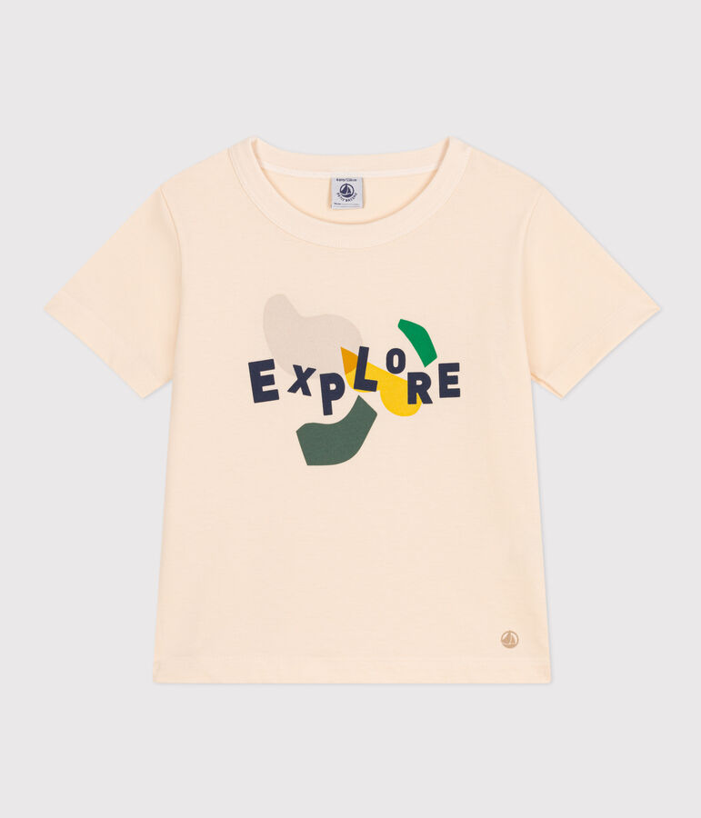 Boys' Printed Lightweight Jersey T-shirt Ecru/multicolor