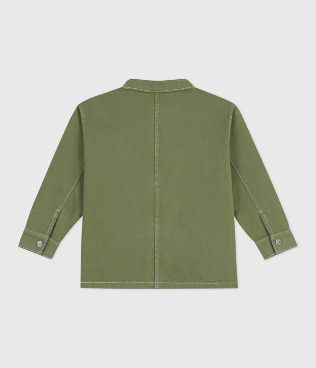 Children's jacket in plain cotton OLIVINE