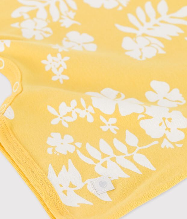Babies' Hawaiian Themed Cotton Playsuit yellow/white
