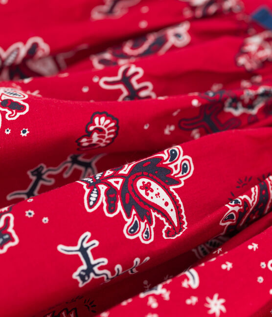 Girls' Printed Poplin Skirt TERKUIT red/MULTICO white
