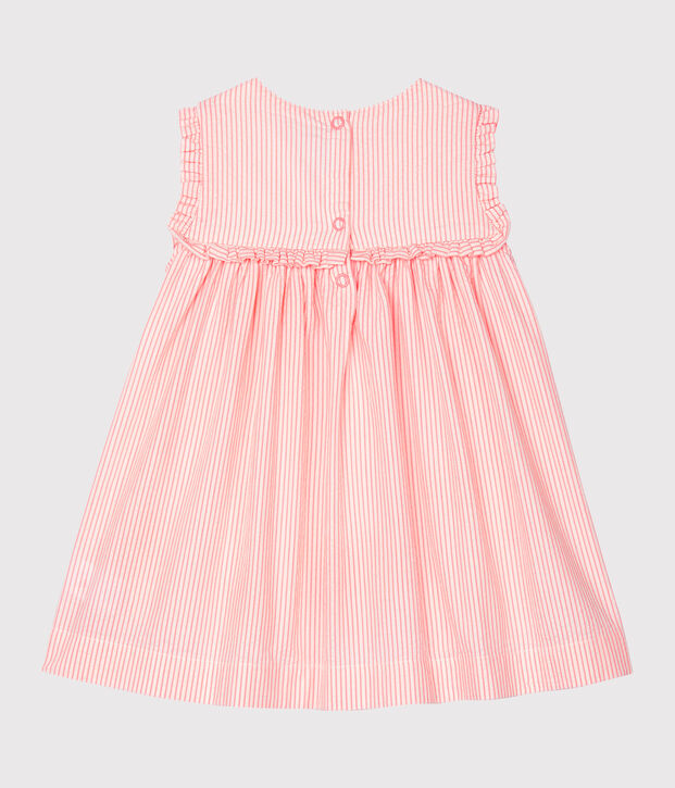 Baby Girls' Sleeveless Striped Dress white/pink