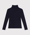 Women's Iconic roll neck in 2x2 rib knit SMOKING blue