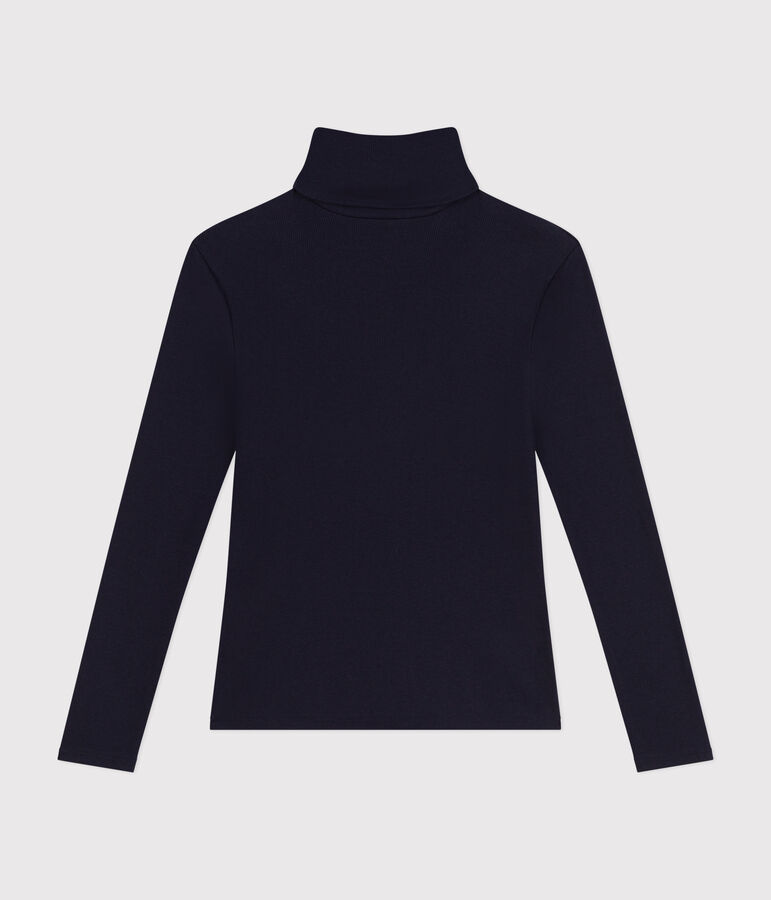 Women's Iconic roll neck in 2x2 rib knit blue