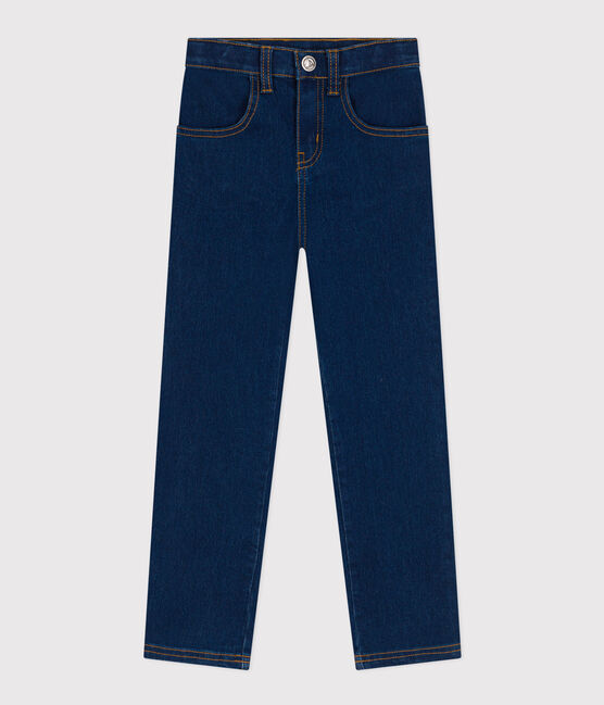 Girls' slim fit denim trousers DENIM BLEU blue