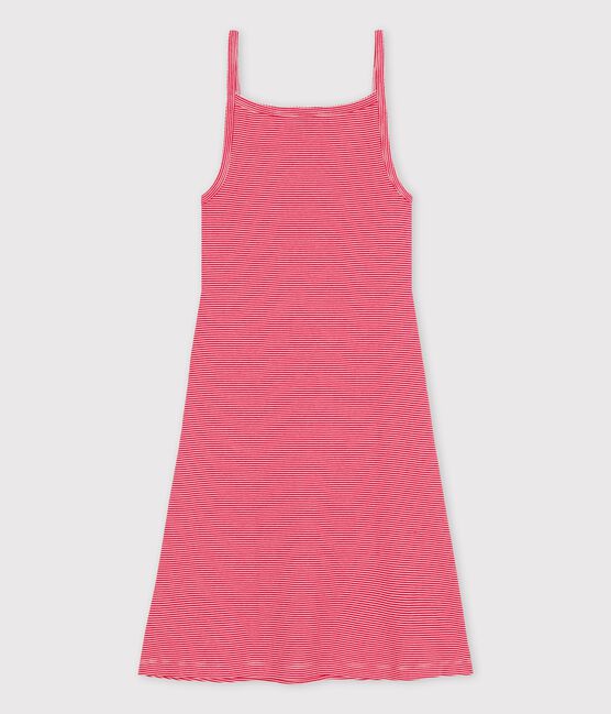 Women's cotton babydoll nightdress PEPS red/MARSHMALLOW white