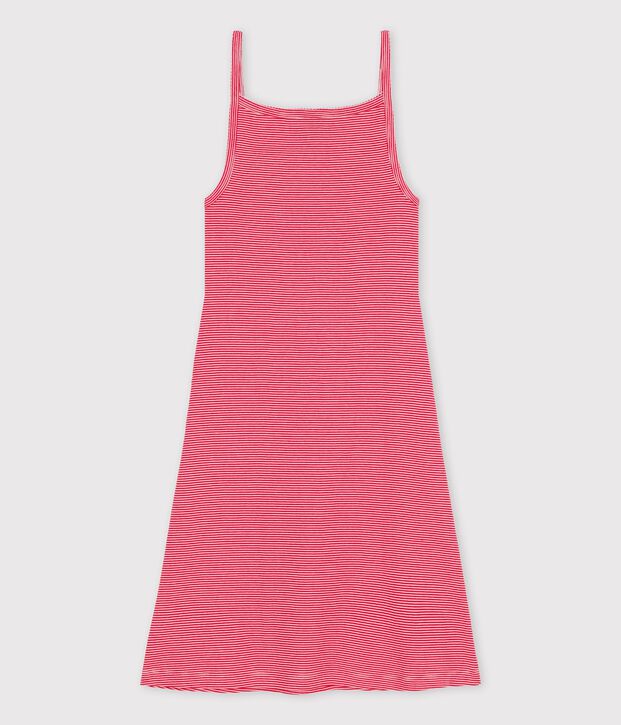 Women's cotton babydoll nightdress red/white