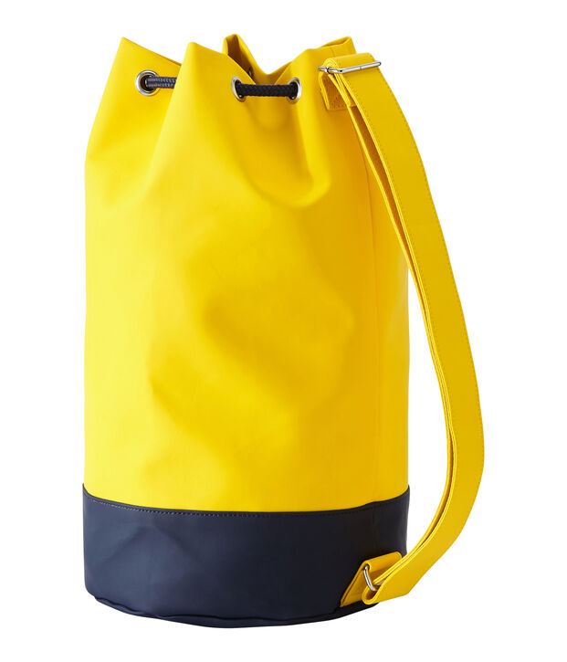 Rubber oilskin bucket bag yellow