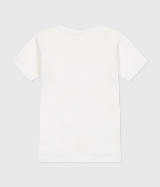 Children's short-sleeved cotton T-shirt ECUME white