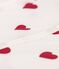 Babies' Heart Patterned Cotton Playsuit MARSHMALLOW white/TERKUIT red