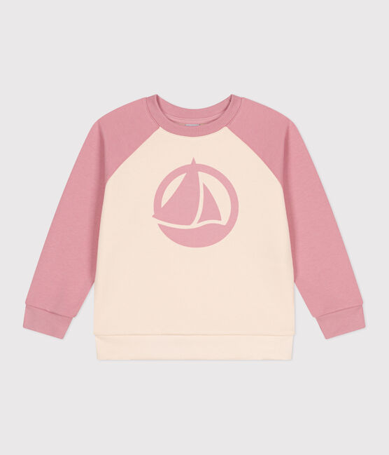 Children's unisex cotton sweatshirt CHARME pink/MULTICO white