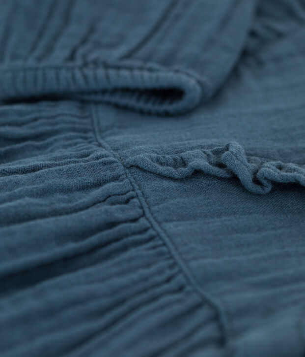 Babies' Long-Sleeved Cotton Gauze Dress grey