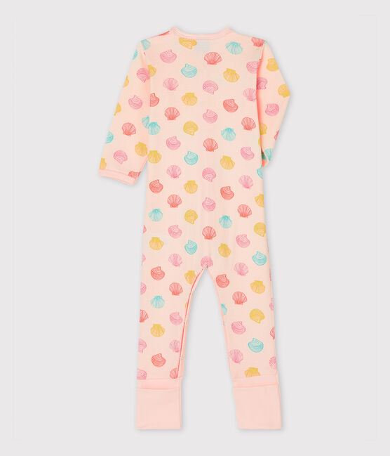 Baby Girls' Ribbed Sleepsuit FLEUR pink/MULTICO white