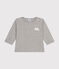 Babies' long-sleeved cotton T-Shirt CHATON CHINE grey