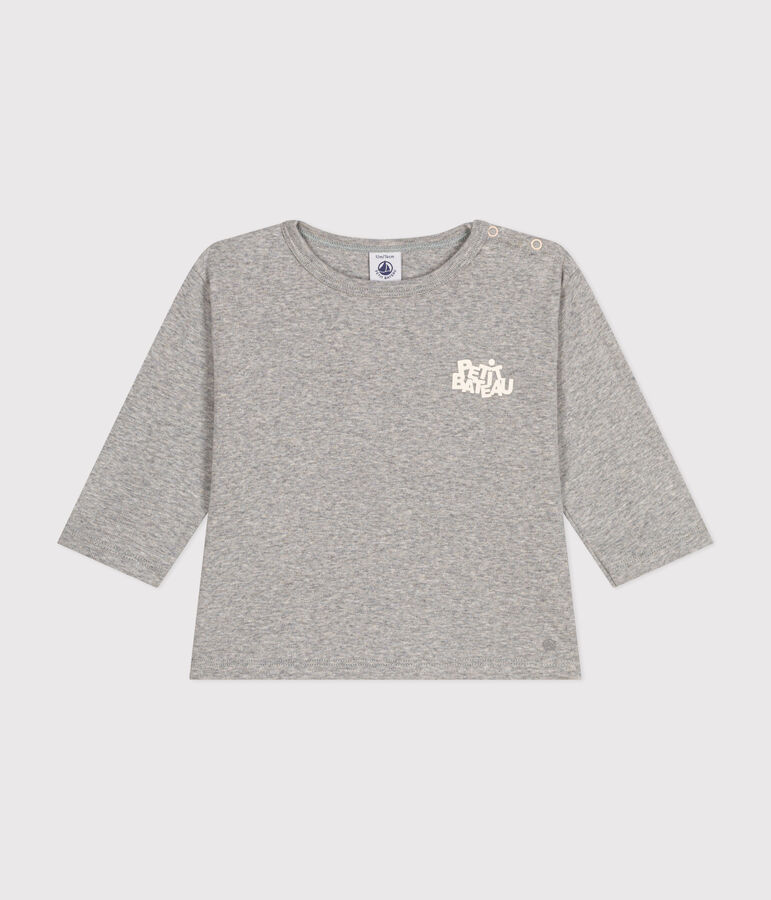 Babies' long-sleeved cotton T-Shirt grey