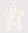 Babies' Quilted Cotton Hooded Jumpsuit MARSHMALLOW white/MULTICO white