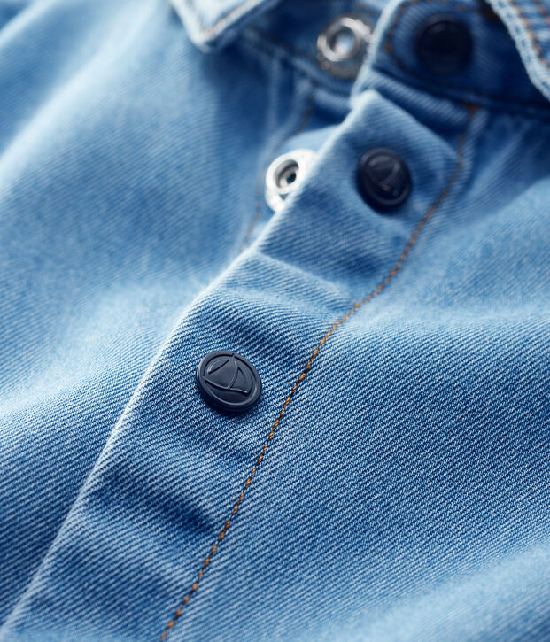 Baby Boys' Long-Sleeved Light Denim Shirt blue