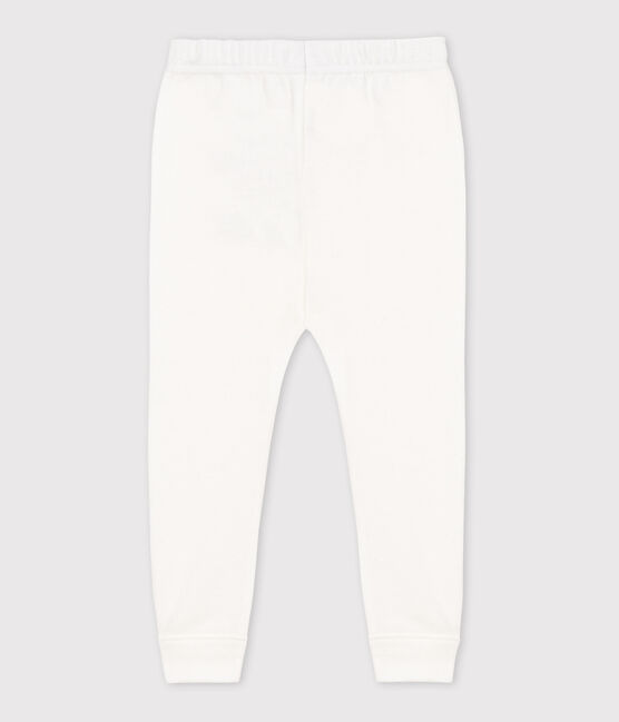 Babies' Ribbed Cotton Leggings MARSHMALLOW white