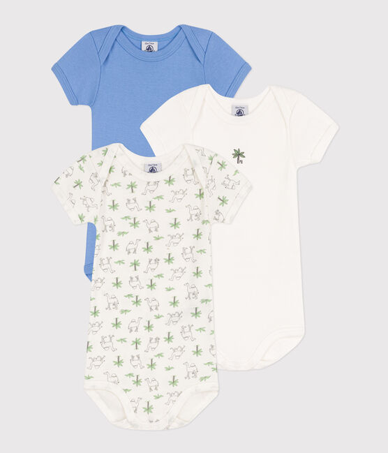 Short-Sleeved Cotton Camel Bodysuits - Pack of 3 variante 1