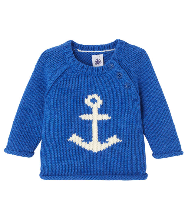 Baby boy's jacquard pullover blue