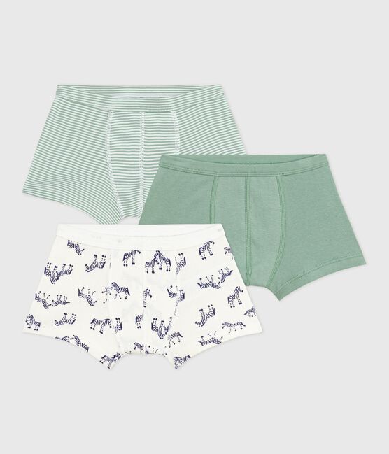 Pack of children's zebra print cotton boxers with covered waistbands variante 1