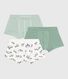 Pack of children's zebra print cotton boxers with covered waistbands