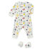 Baby boy's pyjama and booties set MARSHMALLOW white/MULTICO white