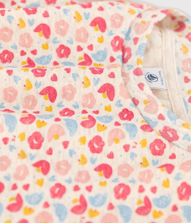 Girls' Long-Sleeved Wool/Cotton Dress beige/multicolor