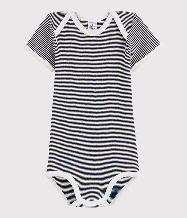 Unisex Babies' Short-Sleeved Bodysuit blue/white