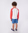 Children's printed cotton sweatshirt white/red