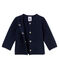 Baby girls' cardigan in quilted tube knit SMOKING blue